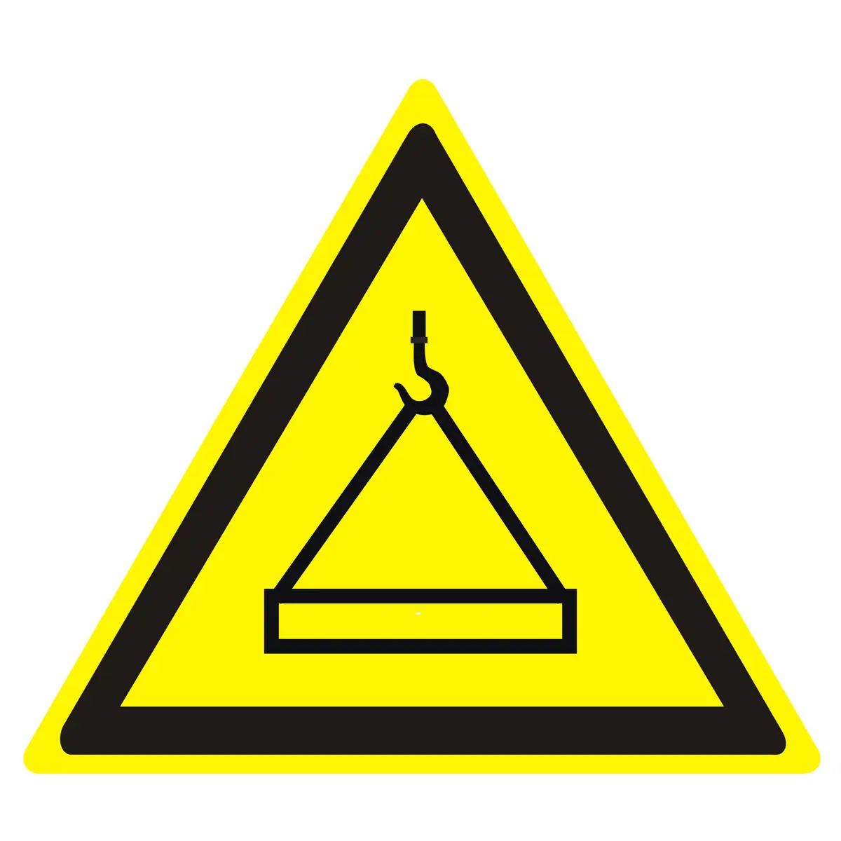 Знак Осторожно. Работает кран (Пластик 400 х 400)