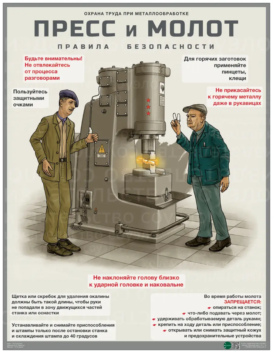 Плакат Пресс и молот: правила безопасности (А1, 1 лист)