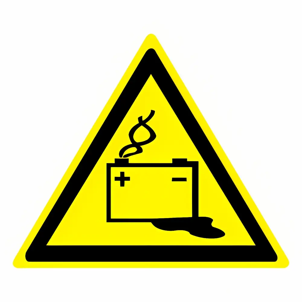 W 20 - Знак Осторожно. Аккумуляторные батареи (Пластик 200x200)