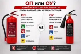 ОП или ОУ: какой огнетушитель выбрать — порошковый или углекислотный